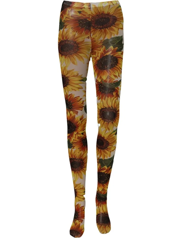 Dolce & Gabbana Sunflower-Print Nylon Tank Top — Yellow Yellow