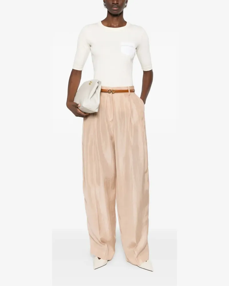 Fabiana Filippi Pleated Trousers — Peach Peach