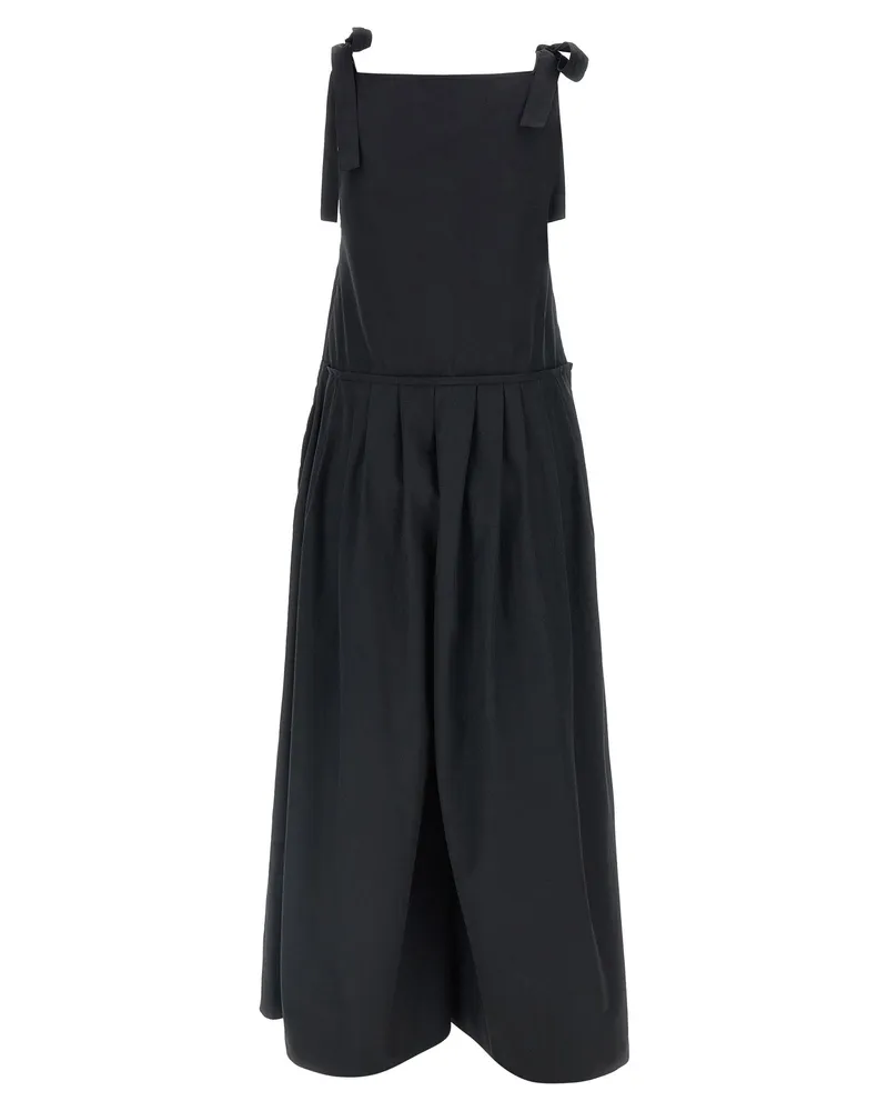Max Mara Cotton Poplin Jumpsuit — Black Black
