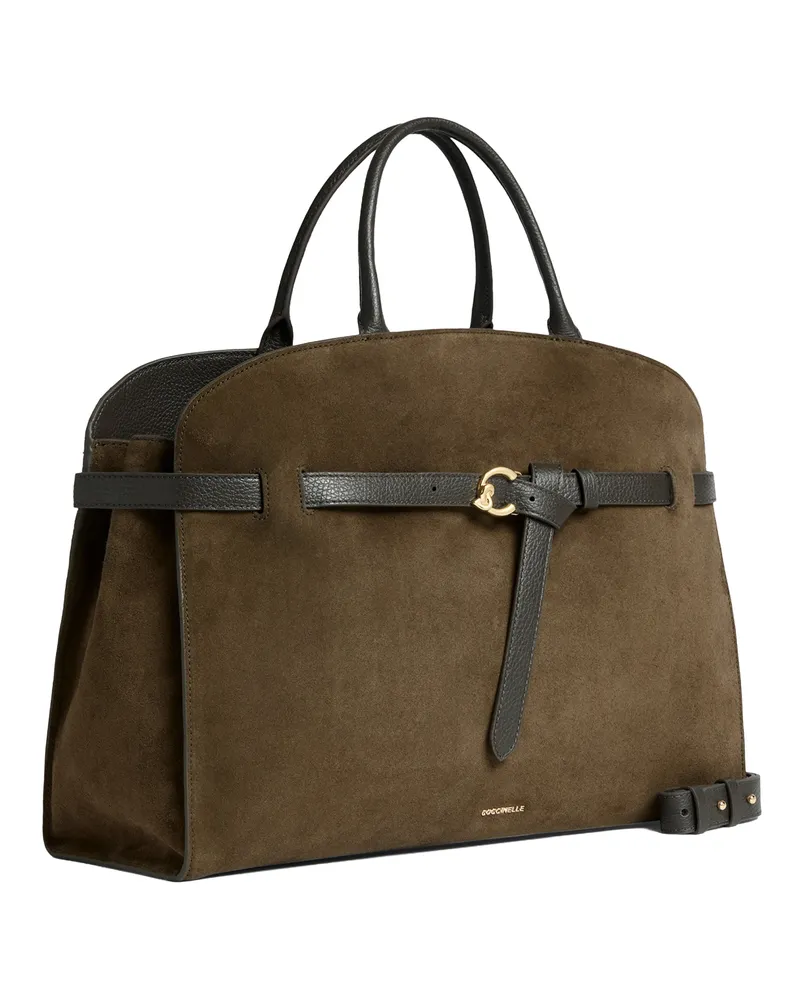 Coccinelle Women's Suede Handbag Sabine Taupe Taupe-Taupe Handbags Taupe/taupe Hand Bags Taupe