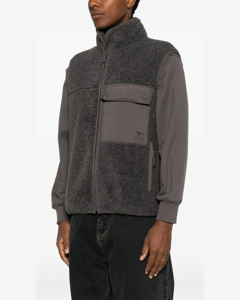 Kitsuné Fleece Vest — Dark Grey Dark