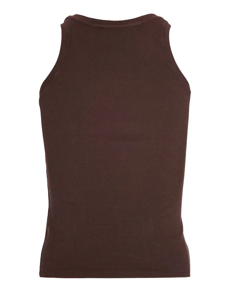 ROTATE Birger Christensen Women Tank Top Basic Molé Organic Cotton Vests & Tops Brown