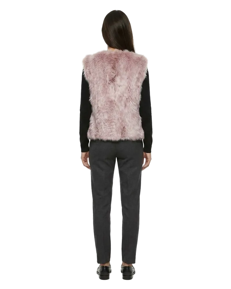 Dolce & Gabbana Silk-Lined Fur Vest — Pink Pink