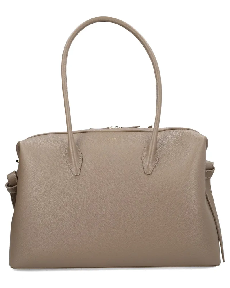 YUZEFI Women's Large Brioche Shoulder Bag Grey Gray