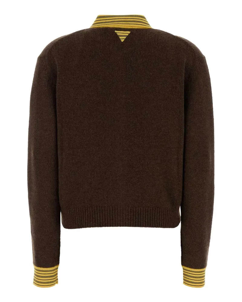 Prada Women's Brown Cashmere Blend Cardigan Cacao Maglieria Brown