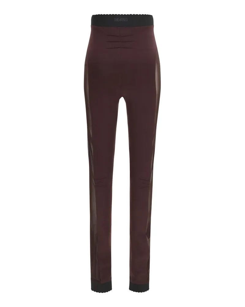 ATTICO Women's Sheer Detail Leggings 204 Viscose; Polyamide; Elastane Trousers Brown