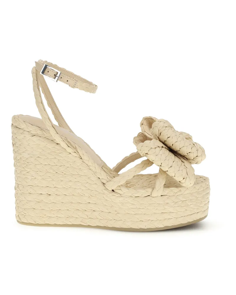 Mach & Mach Le Cadeau Wedge Sandal — Beige Beige