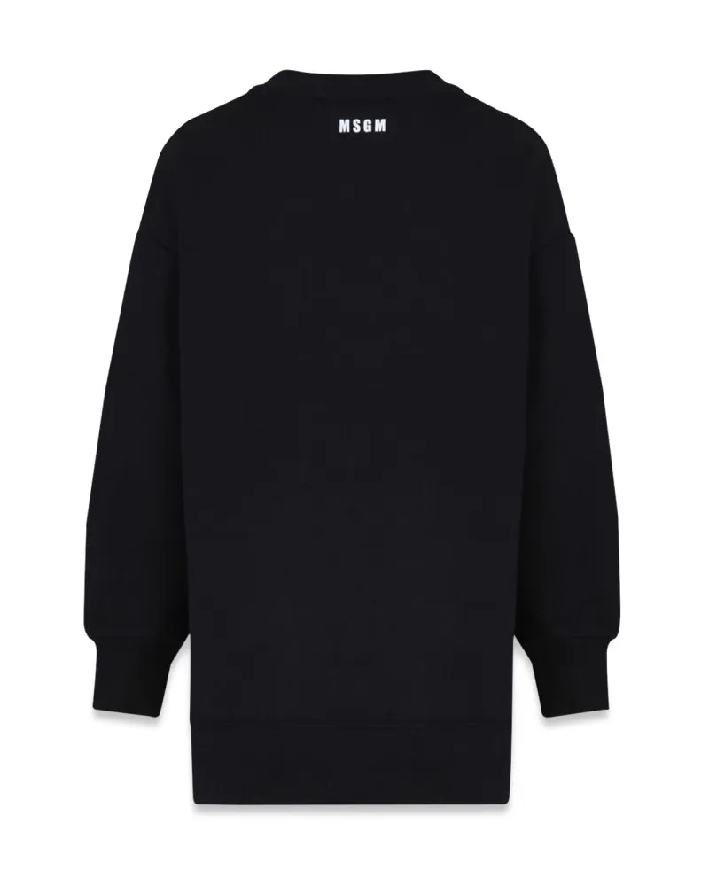 MSGM Cotton Fleece Dress — Black Black