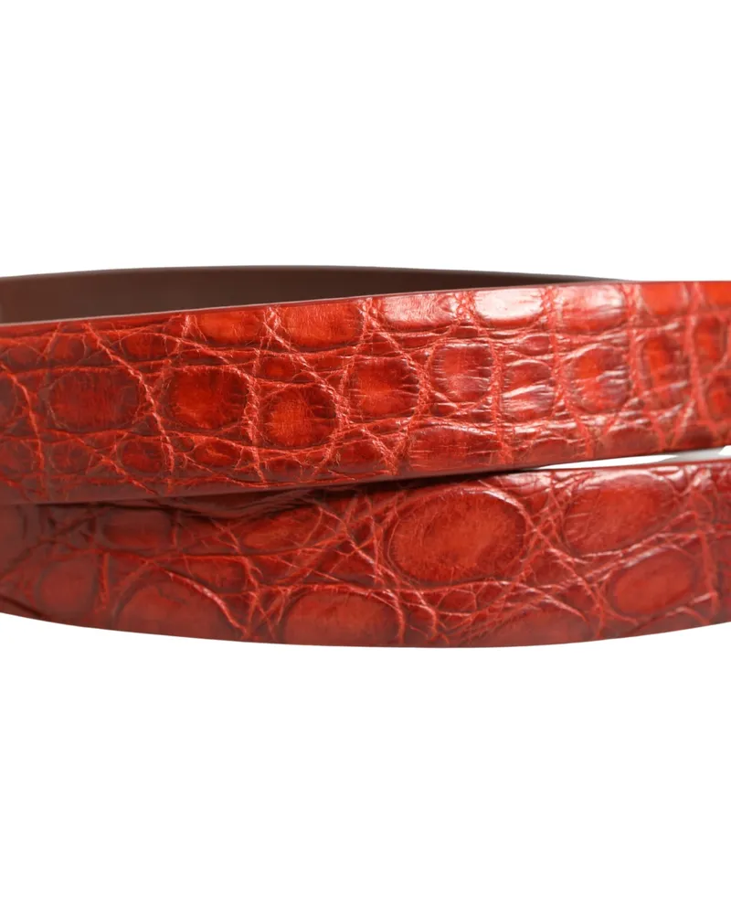 Dolce & Gabbana Caiman Leather Belt — Red Red