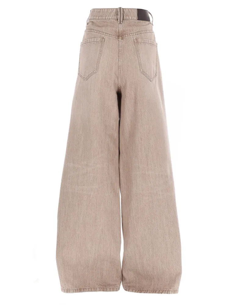 Brunello Cucinelli Barrel Cut Jeans — Beige Beige