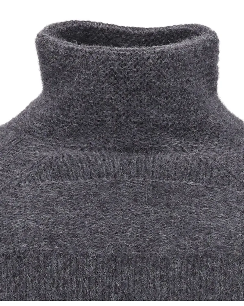Emporio Armani Wool Blend Roll Neck Sweater — Grey Grey