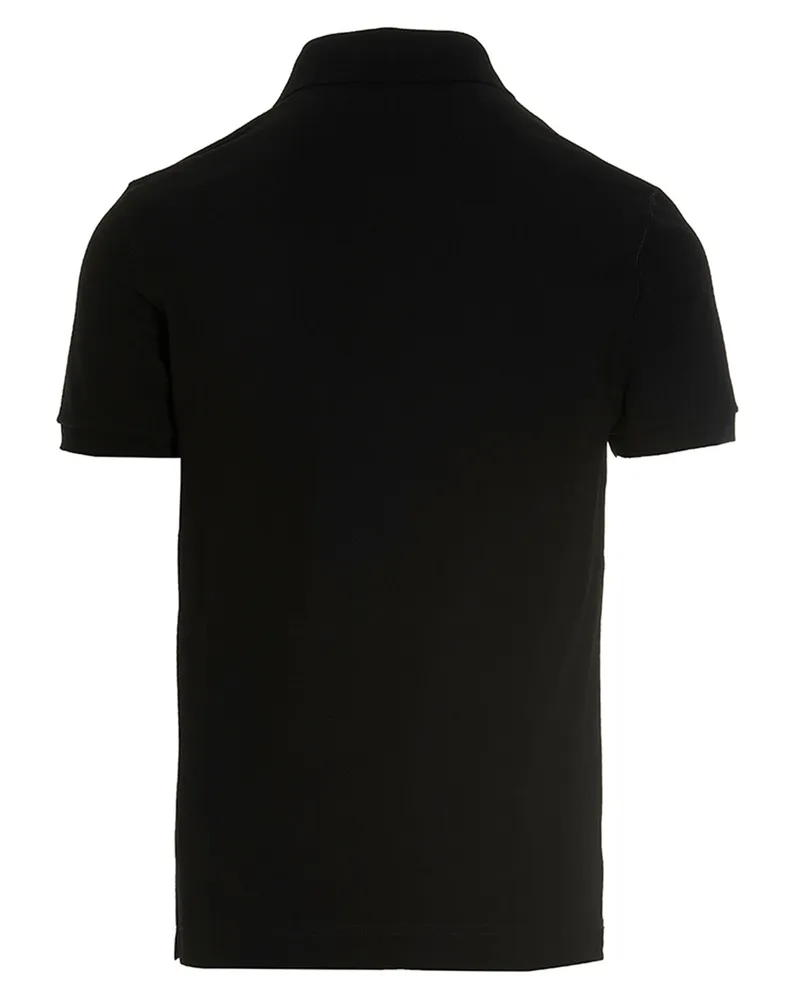 Dolce & Gabbana Men Black Cotton Polo Shirt Black