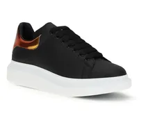 Men's Leather Sneakers Black-Orange Black/orange