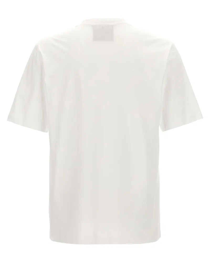 Moschino Men Bicolor Cotton T-Shirt White