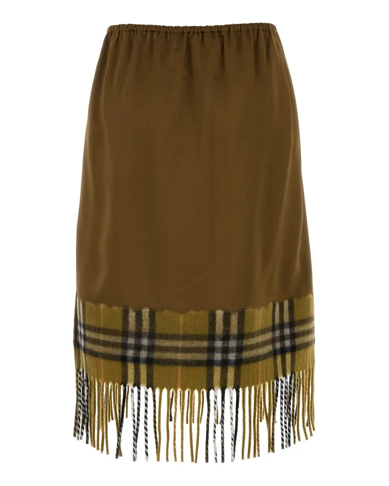 Burberry 8098591 C1428 Camp Viscose Gonne Skirt Brown
