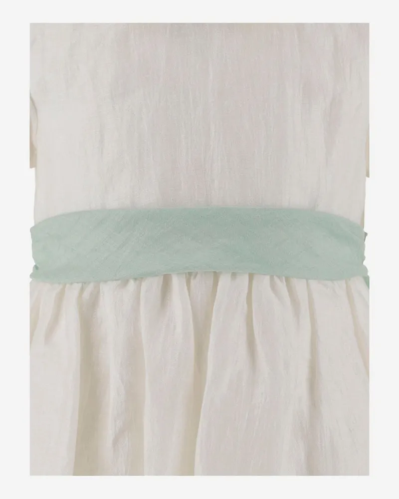 Il Gufo Girls' Linen-Blend Baby Dress With Bow White White