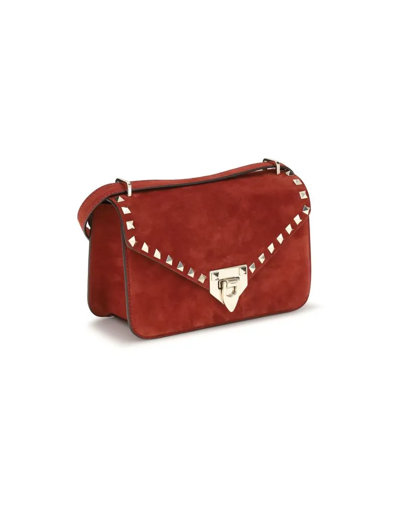 Valentino Garavani Women's Multicolor Suede Leather Shoulder Bag Red