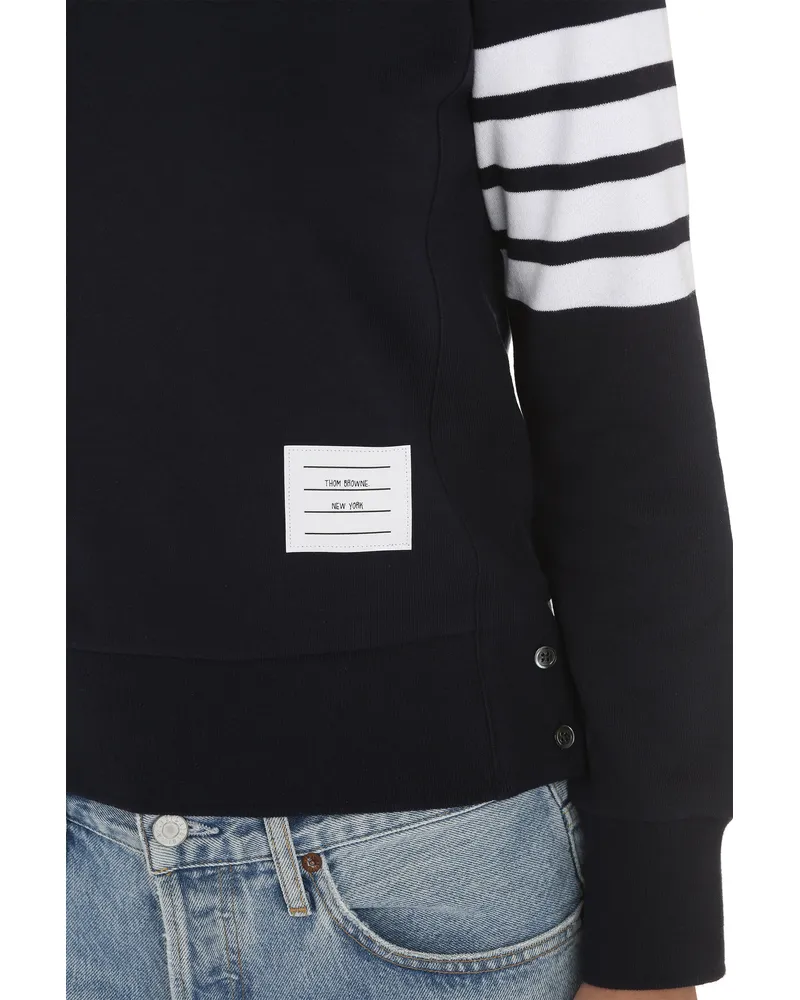 Thom Browne Women's Cotton Crew-Neck Sweatshirt Blue Sweatshirts Sweater Blue