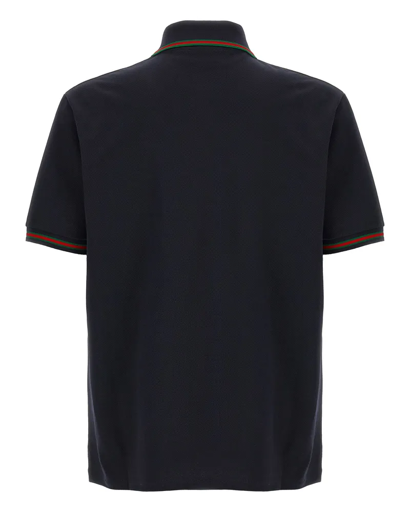Gucci Men's Blue Cotton Polo Shirt Navy