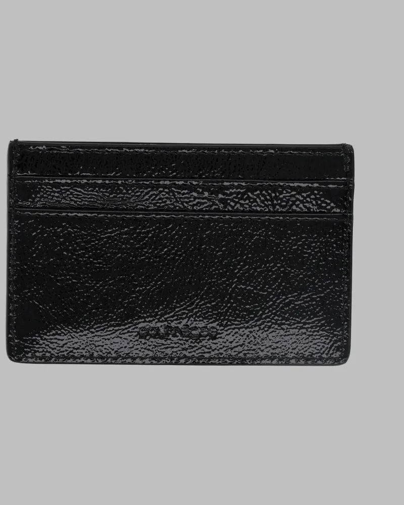 Courrèges Napplack Leather Card Case — Black Black