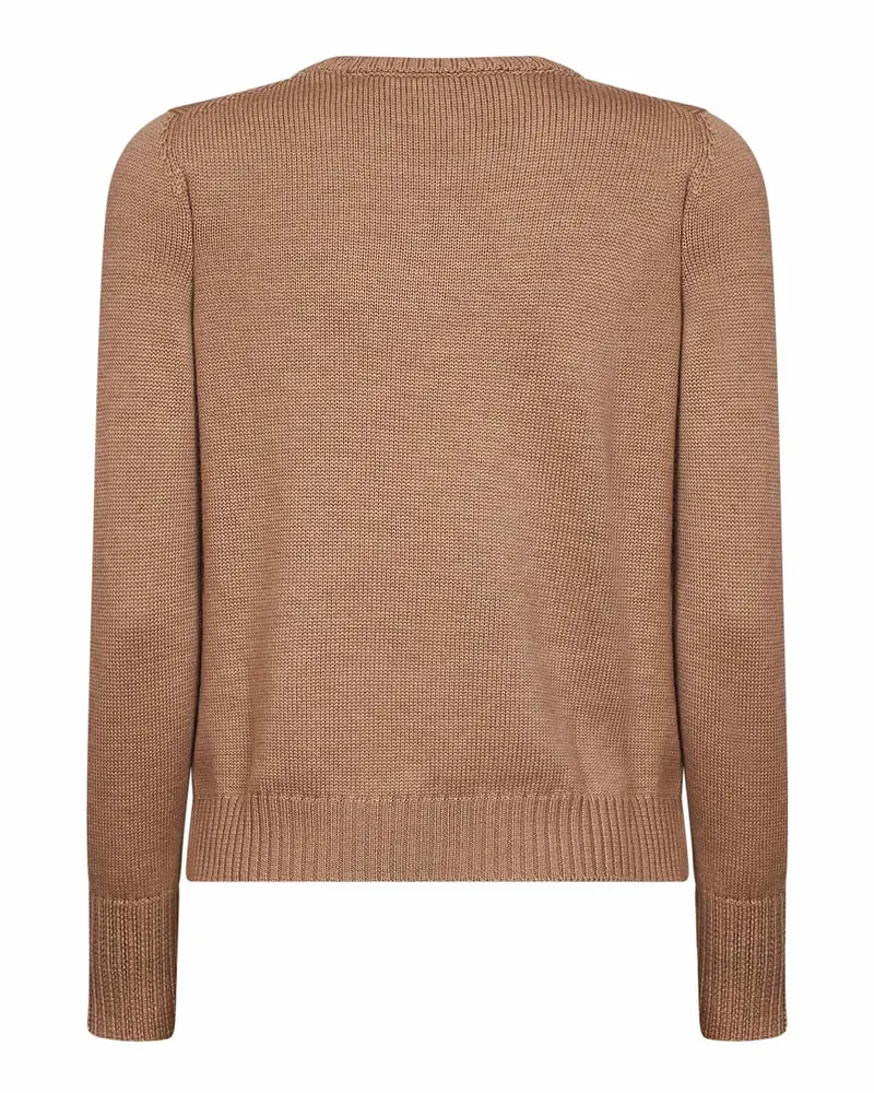 Blanca Women's Crewneck Sweater Virgin Wool Camel Camel