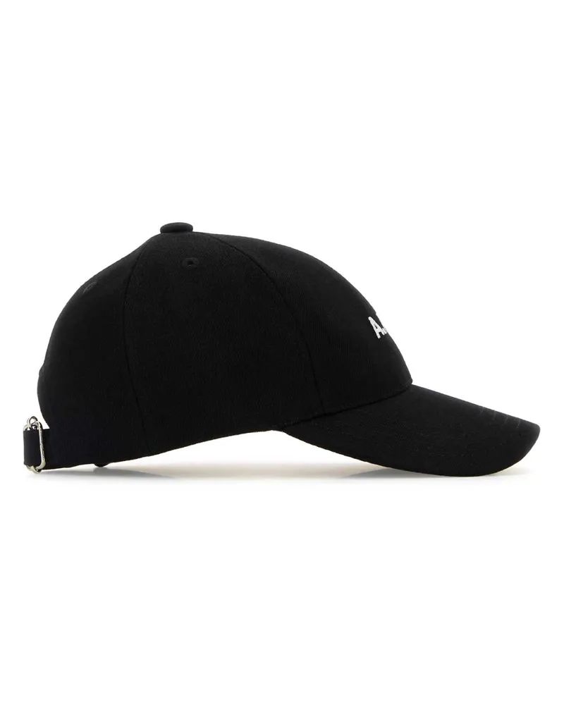 A.P.C. Men's Black Stretch Cotton Charlie Baseball Cap Cappelli Hat Black