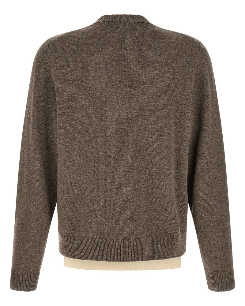 Maison Margiela Men's Brown Virgin Wool Cardigan Clothing Brown