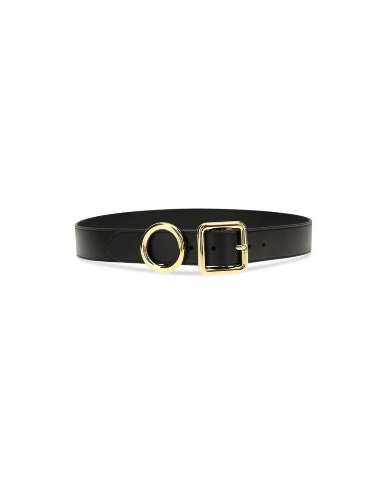Jacquemus Women's Black Calf Leather Bos Taurus Regular Belt Black