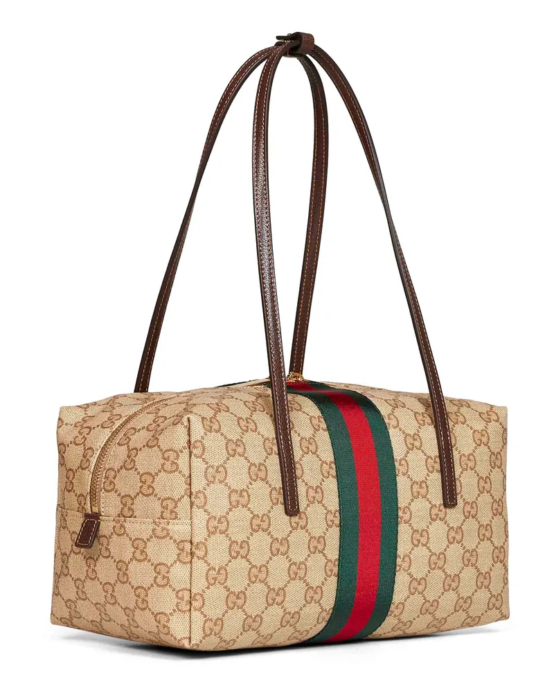 Gucci Women's Boston Bag Melrose Beige Gg Canvas Cotton Shoulder Beige