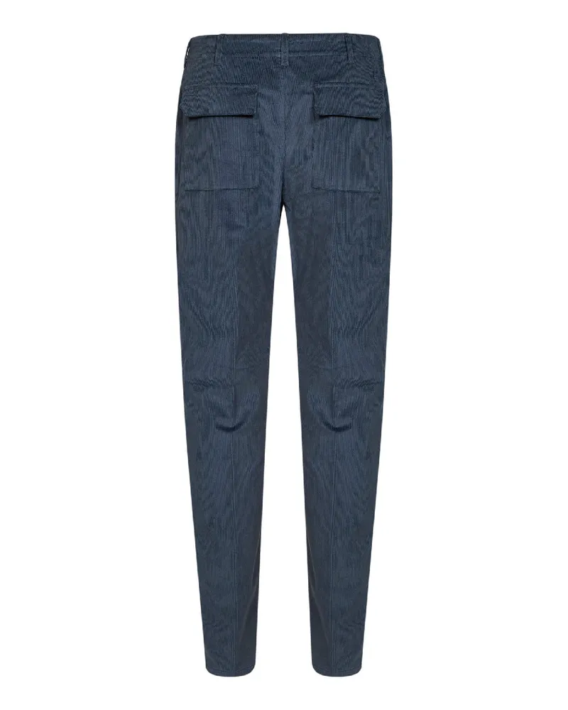 Etro Men's Corduroy Trousers Blue Wool Blue