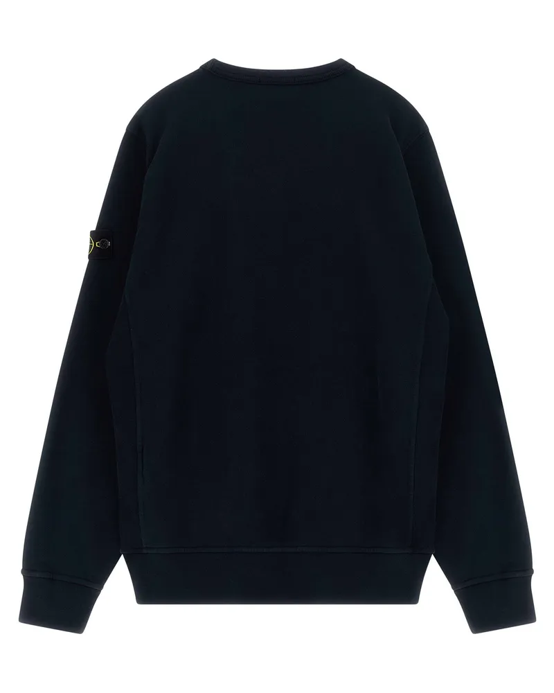 Stone Island Badge Logo Crew Neck Sweatshirt — Navy Navy