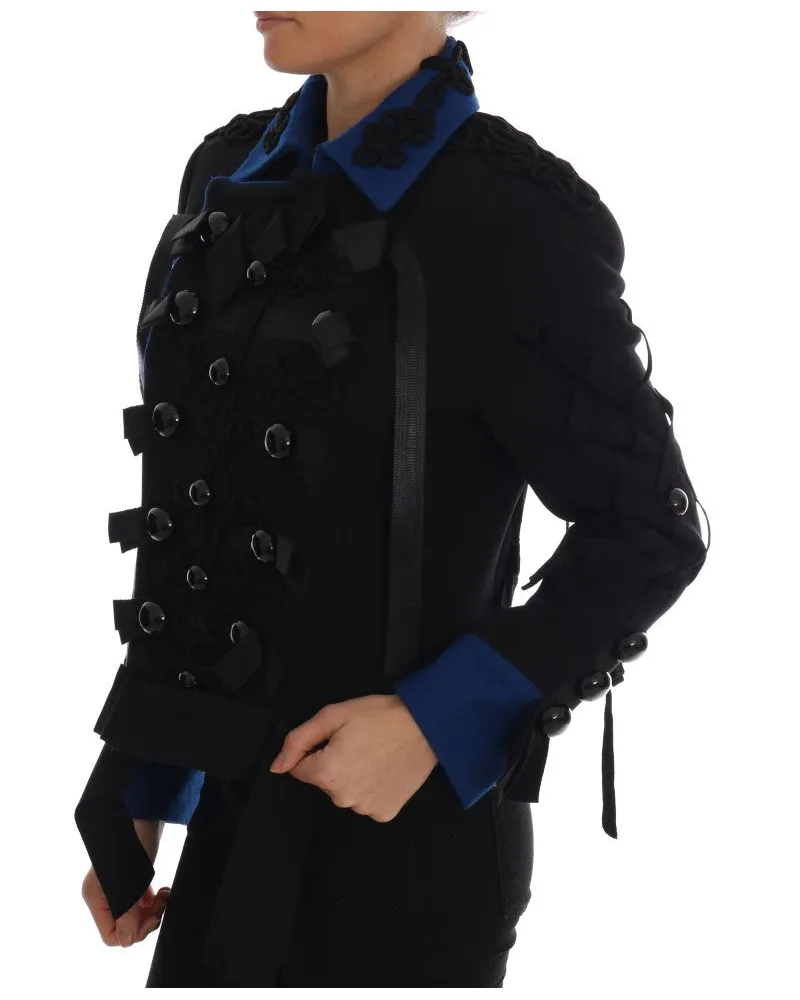 Dolce & Gabbana Women Black Wool Trench Jacket Clothing Black