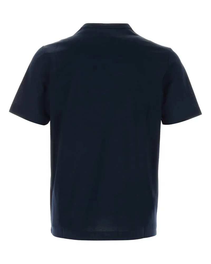 Canali Men's Midnight Blue Cotton T-Shirt Exterior Navy