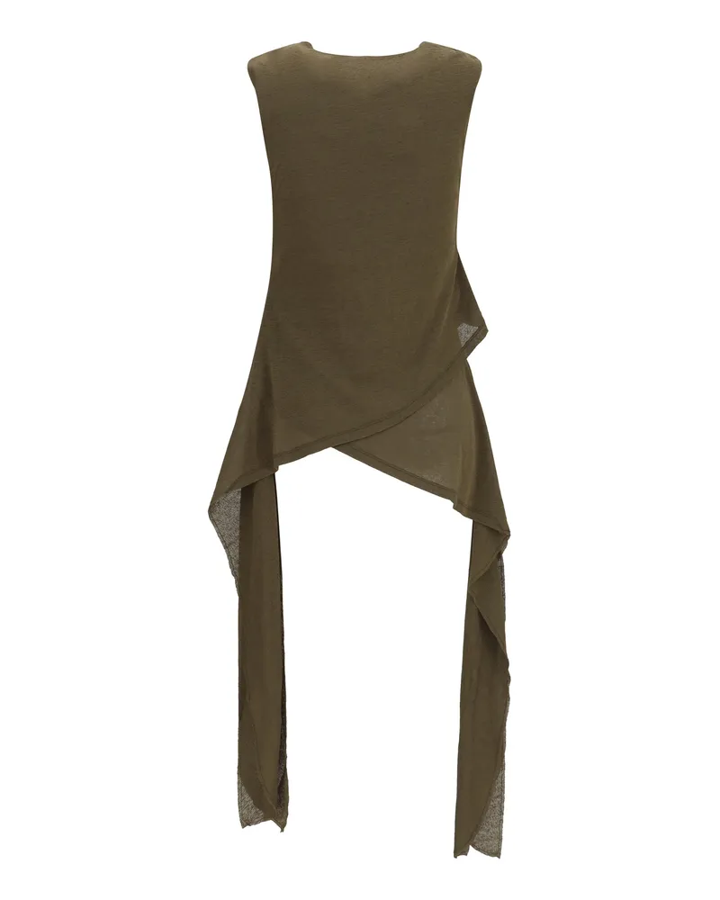 Ganni Asymmetrical Knot Tunic — Green Green
