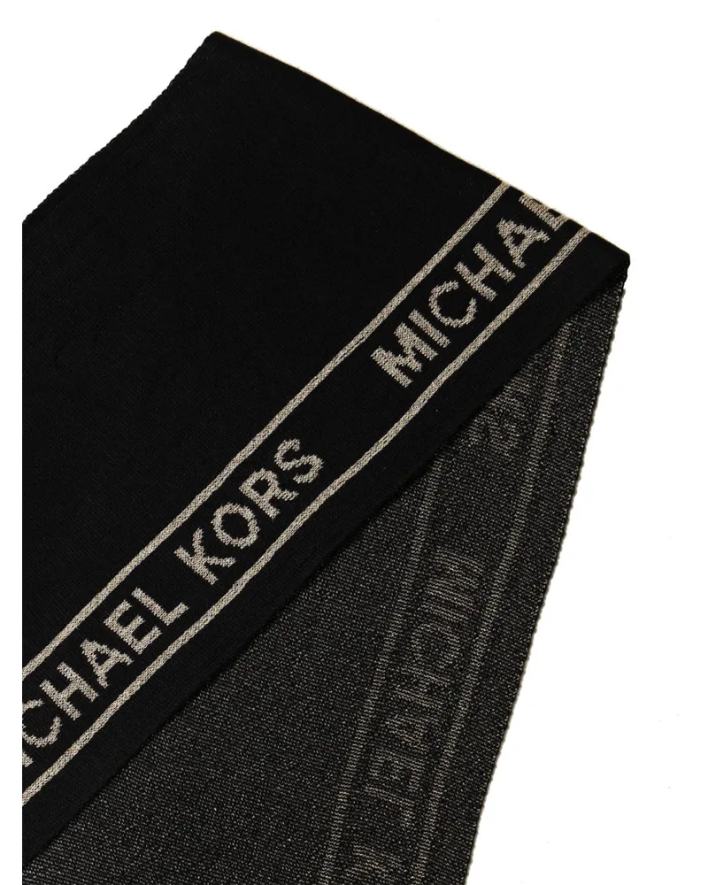 Michael Kors Logo-Jacquard Scarf — Black Black