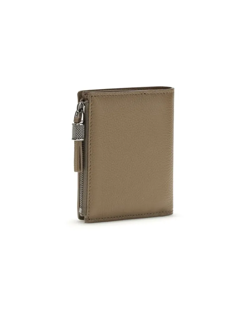 Brunello Cucinelli Women's Brown Calf Leather Bos Taurus Wallet Brown