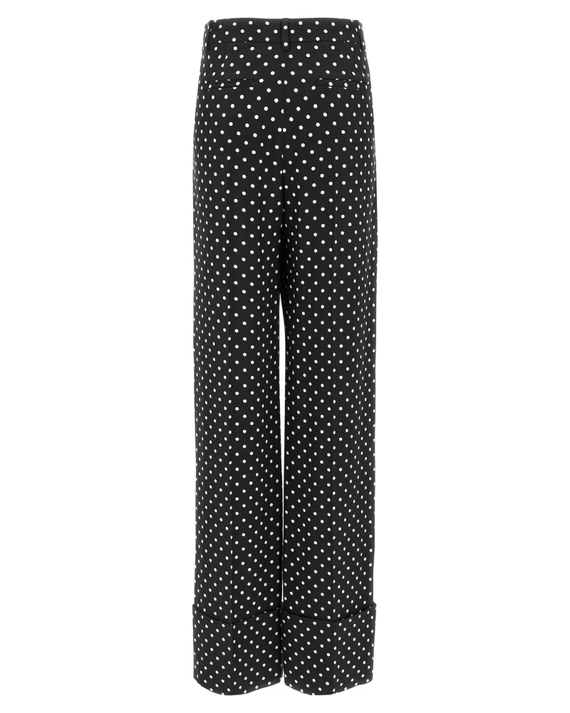 Valentino Garavani Women's Bicolor Viscose Casual Pants Black