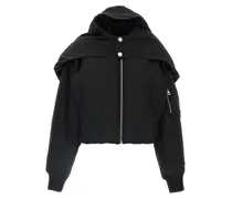 Women's Black Polyethylene Bomber Clothing