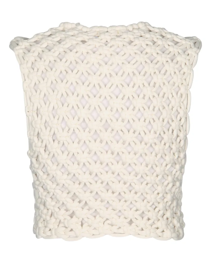 Alaïa Women's Square Top Blancnaturel Maglie Sweater White