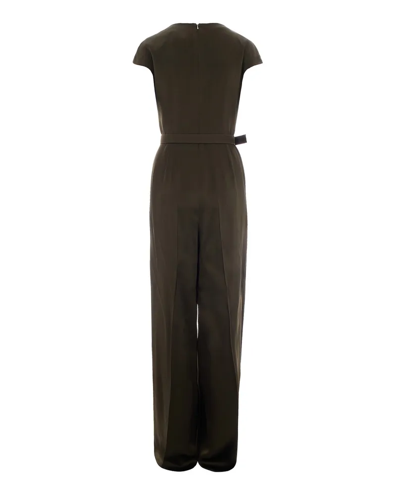 Max Mara Women's Jumpsuit Envers Satin Moss Green Acetate Evening Suits Green