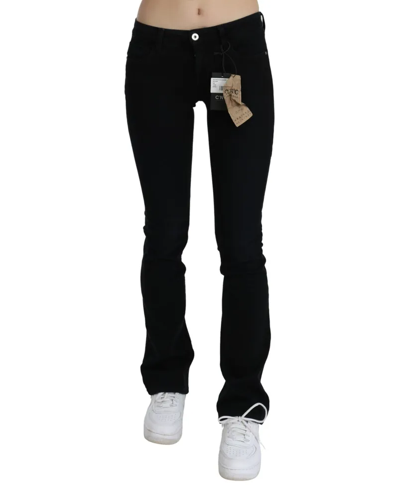 CoSTUME NATIONAL Low Waist Skinny Denim Jeans — Black Black