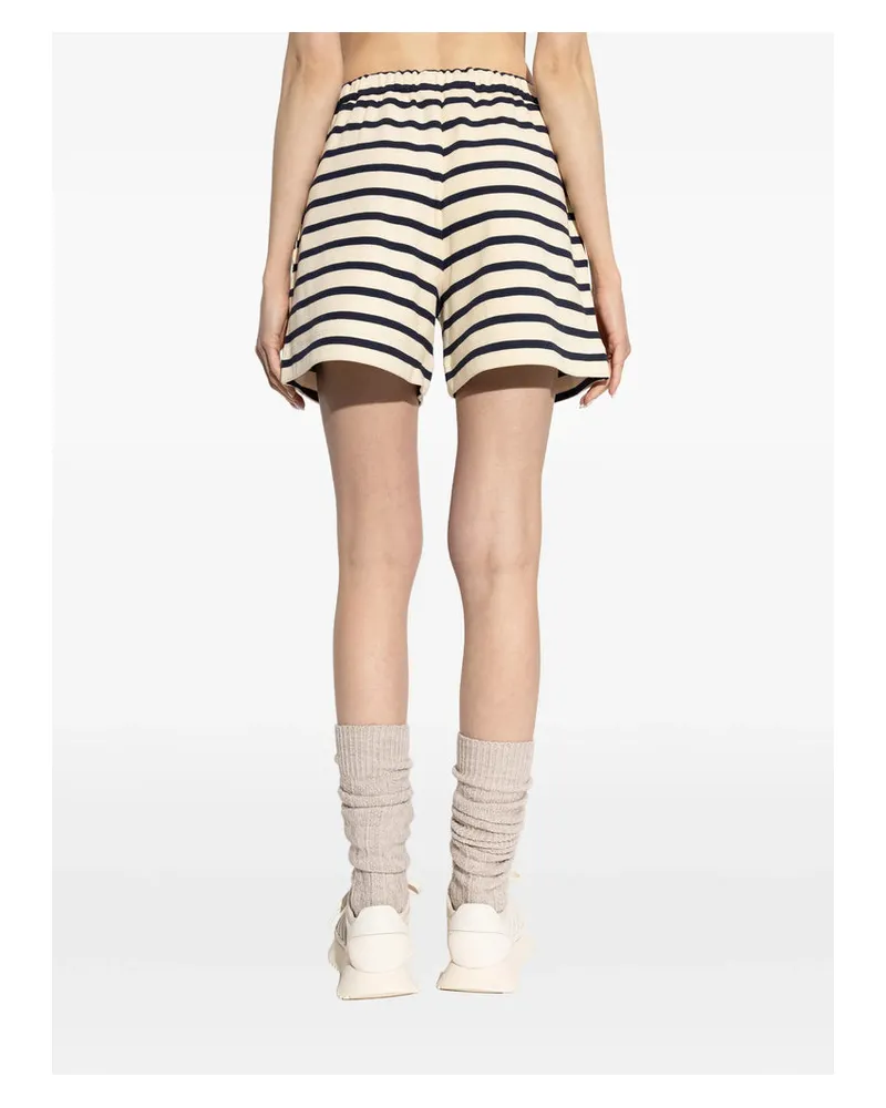 Moncler Striped Cotton Shorts — Beige Beige