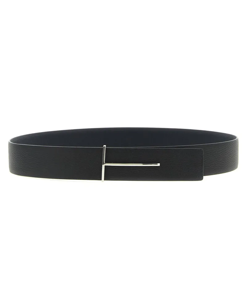 Tom Ford Grain Leather Reversible Belt — Black Black