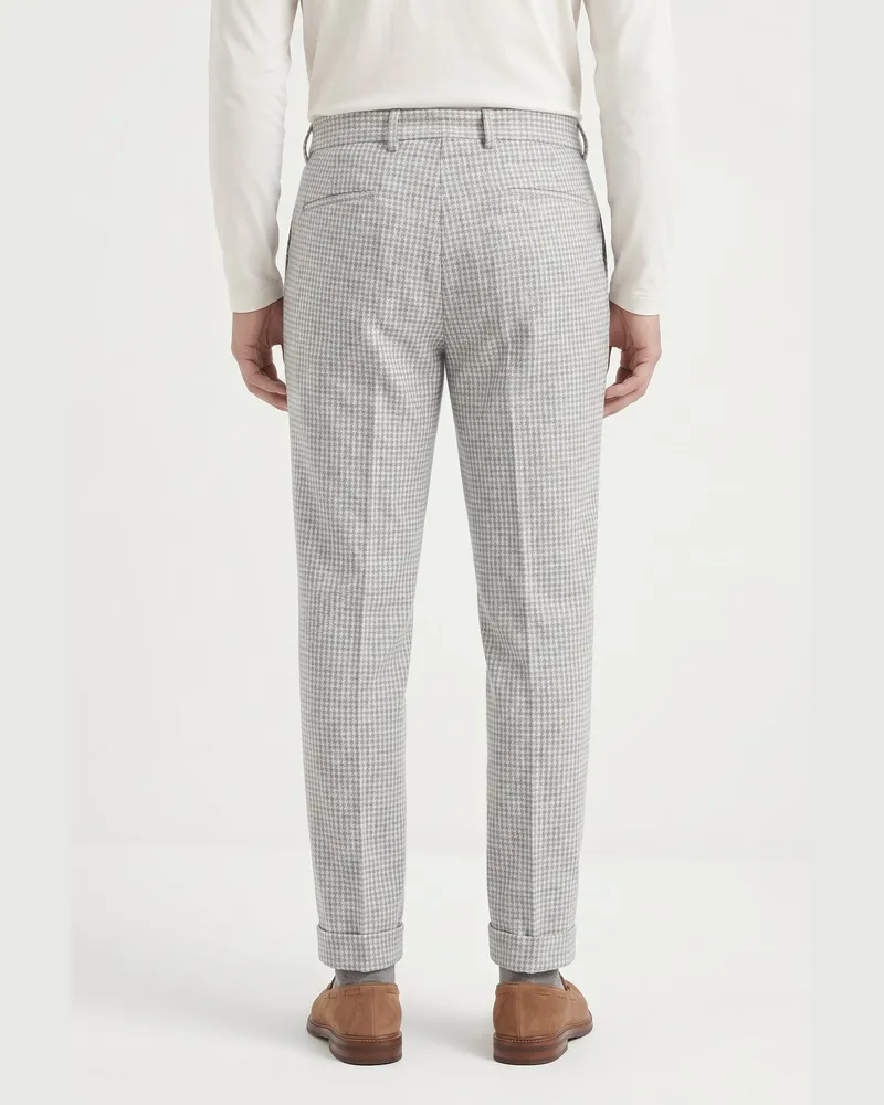 Brunello Cucinelli Pleated Wool Blend Trousers — Gray Gray