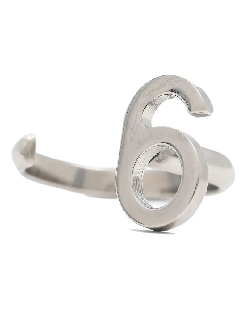 Maison Margiela Women's 6 Logo Set Of 2 Rings Silver Accessories > Jewelry Silver