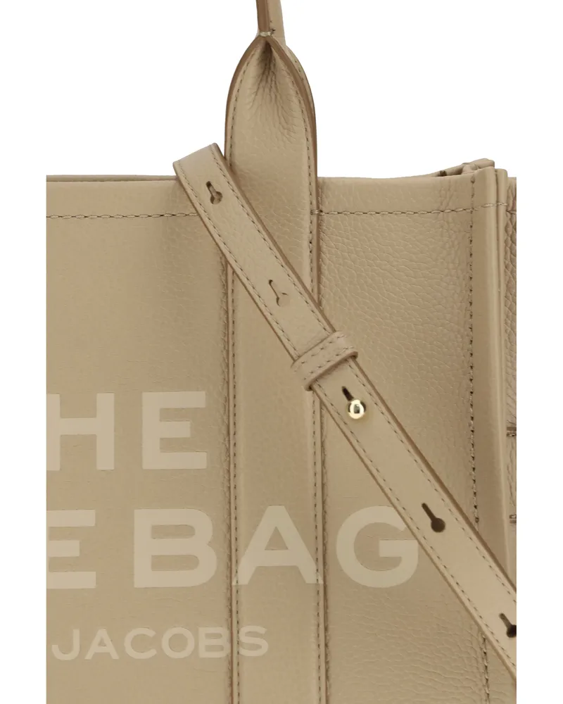 Marc Jacobs Women's Medium Tote Handbag Camel Calf Leather Handbags Hand Bags Beige