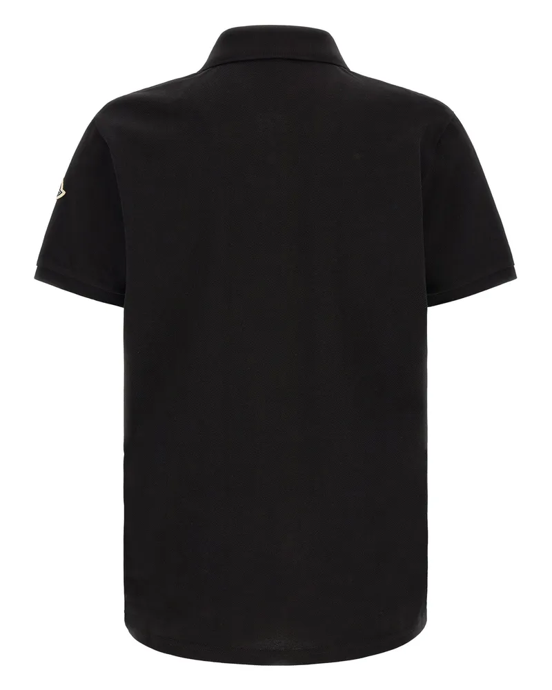 Moncler Men Black Cotton Polo Shirt Black