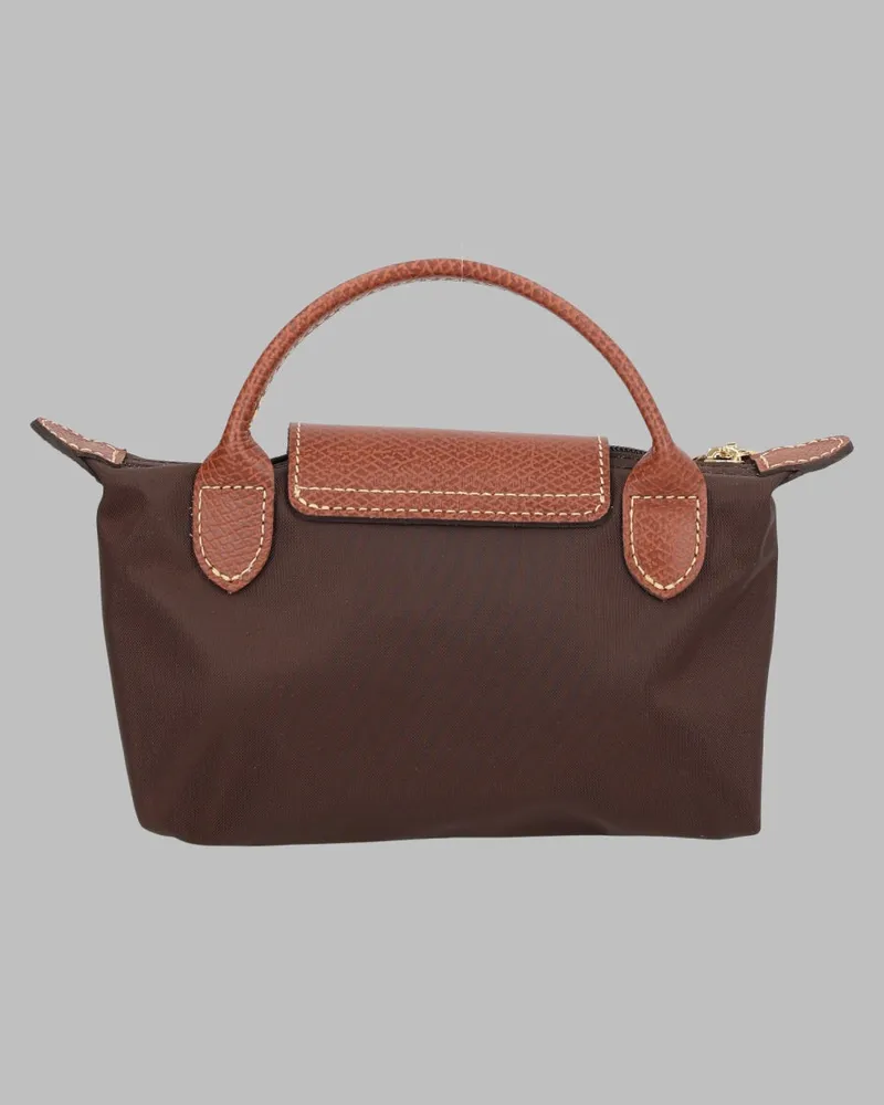 Longchamp Women's Pochette Le Pliage Original Brown Polyamide Handbags Hand Bags Brown