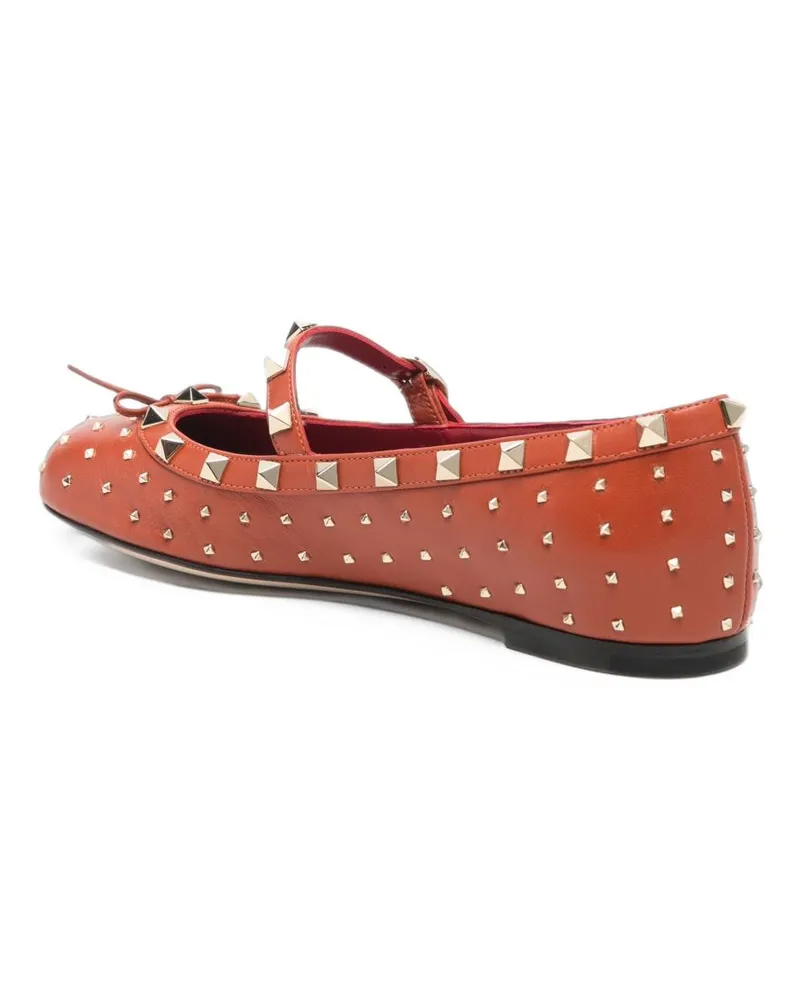 Valentino Garavani Rockstud Ballet Flat — Orange Orange