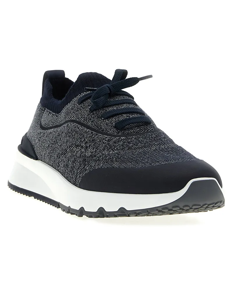 Brunello Cucinelli Techno Cotton Knit Sneaker — Black Black